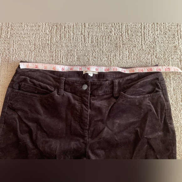 🤎 💫 Eileen Fisher Chocolate Brown Corduroy Pants Sz 10 Straight Leg Minimalist - Picture 7 of 9